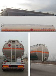 Lingyu  CLY9351GYYB Aluminum alloy oil transport semi-trailer