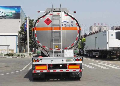 Lingyu  CLY9351GYYB Aluminum alloy oil transport semi-trailer