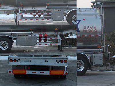 Wanqi Automobile CTD9401GSY Aluminum alloy edible oil transportation semi-trailer