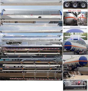 Juntong  JF9407GRYA Aluminum alloy flammable liquid tank transport semi-trailer