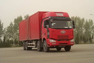 Jiefang Automobile CA5240XXYP63K1L6T4A1E Flat headed diesel box transport vehicle