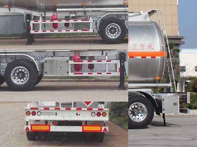 Wanqi Automobile CTD9400GRY Aluminum alloy flammable liquid tank transport semi-trailer