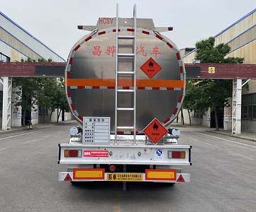 Changhua  HCH9406GRYLHJ3 Aluminum alloy flammable liquid tank transport semi-trailer